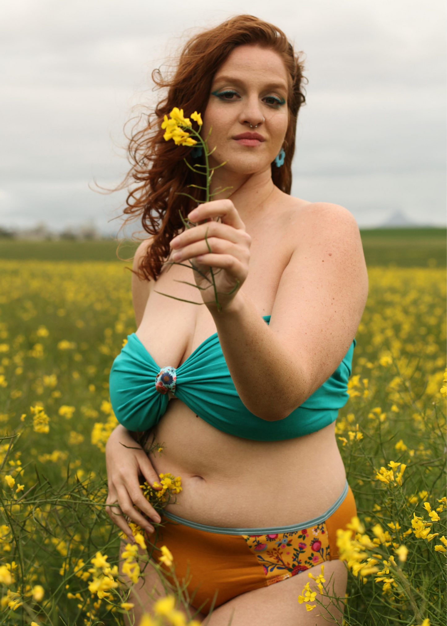 Clearance - Mid-rise bikini - Magic Meadow - Marigold