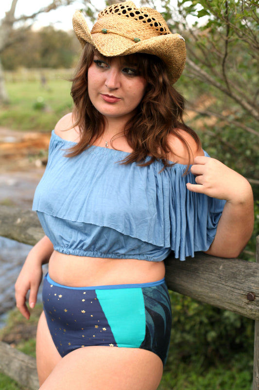 High-cut brief - Ragamuffin in Blueberry