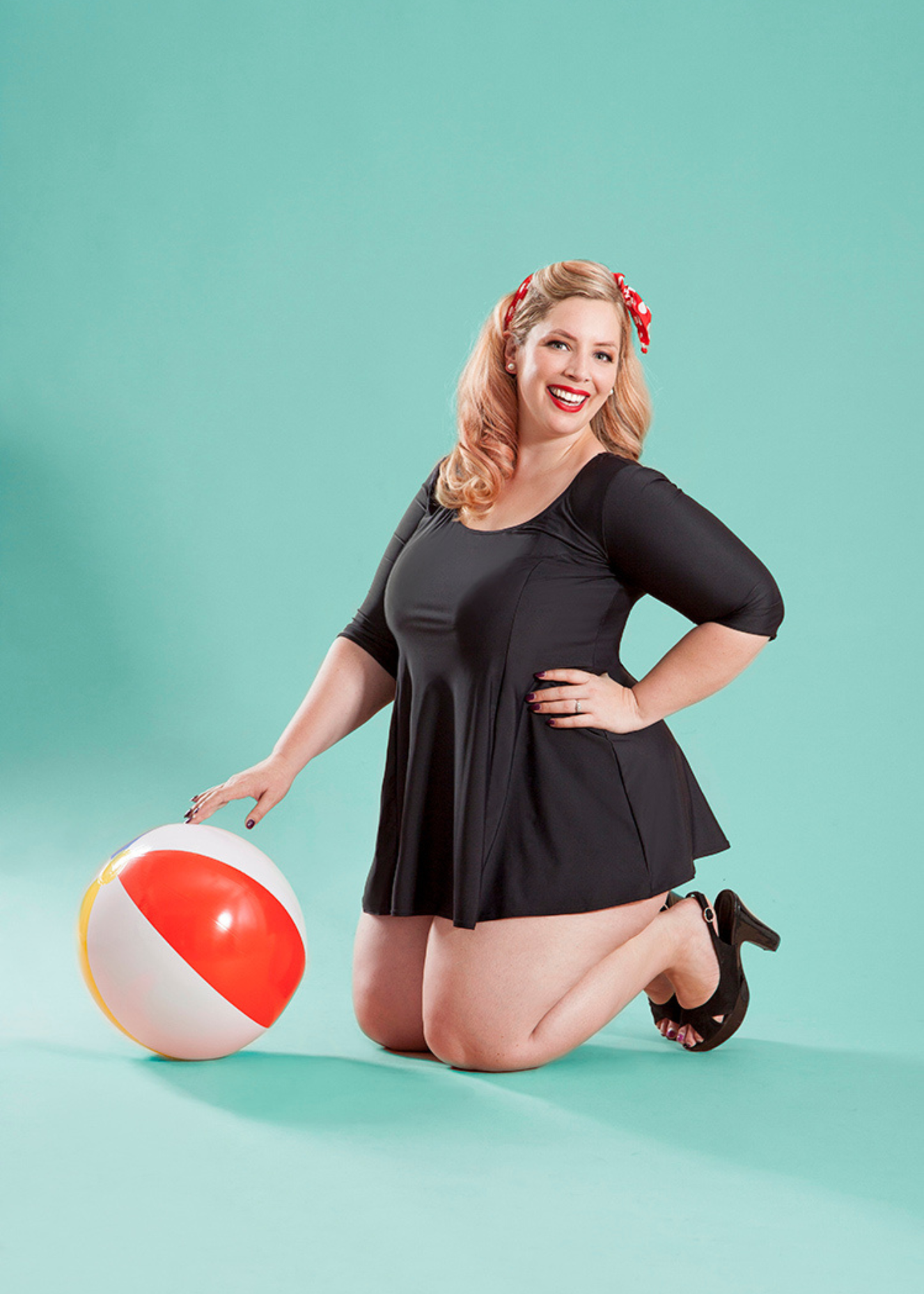 USP - Flared Swim Dress in black